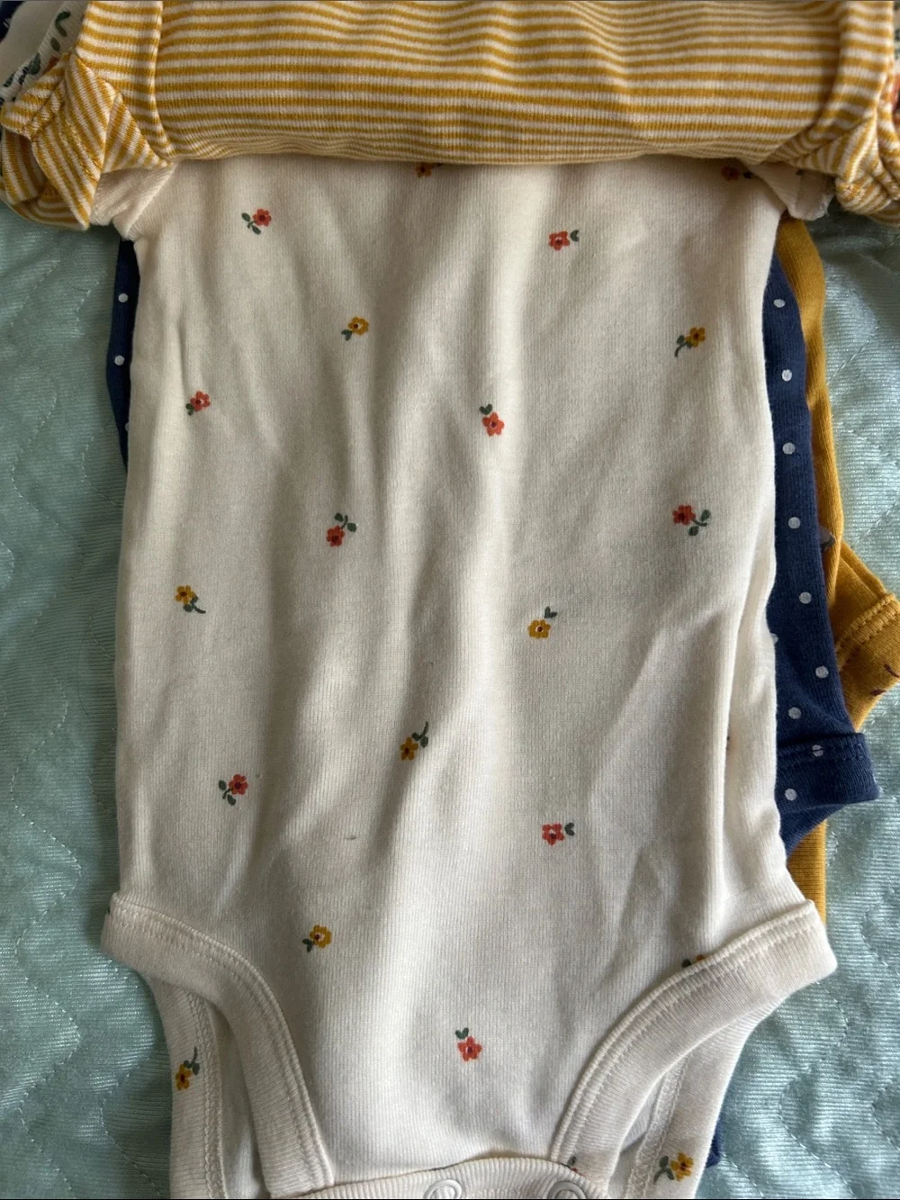 Carter's Floral Paisley Short-Sleeve Baby Bodysuit - Mustard & Multicolor